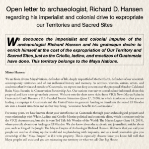 Open letter to archaeologist, Richard D. Hansen
