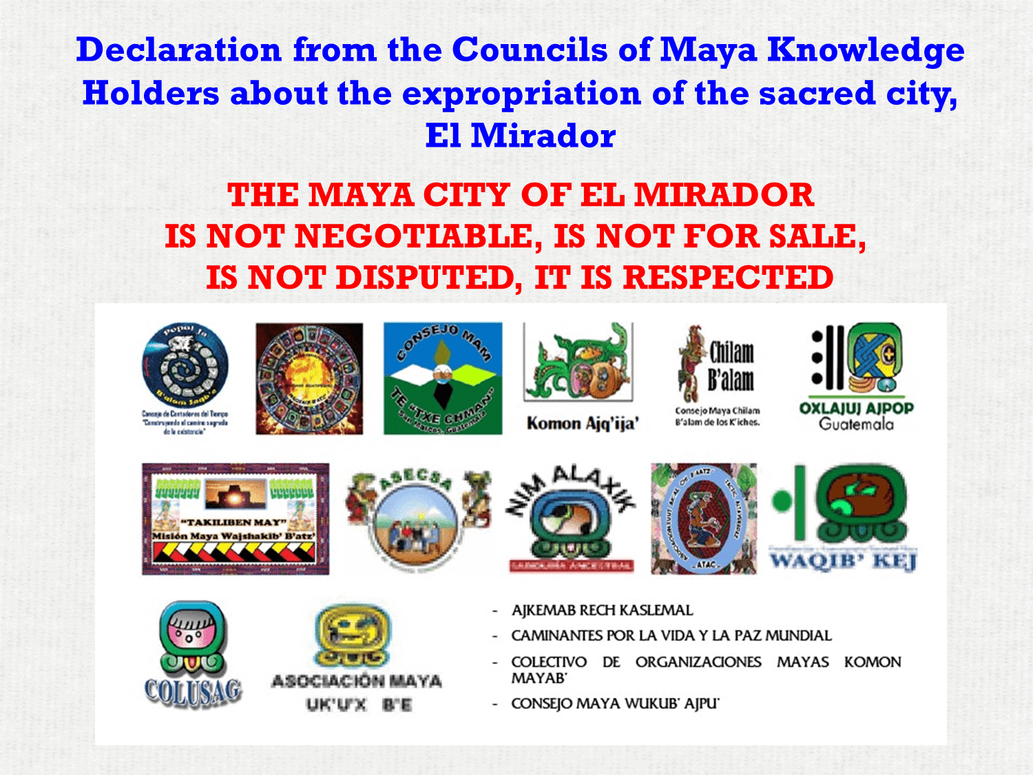 Councils of Maya Knowledge Holders